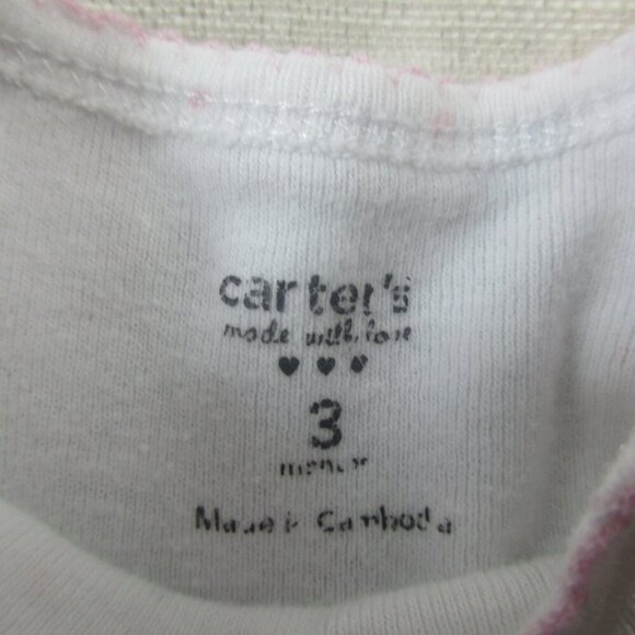 Lot of 3 Carter's Onesies Bodysuits Baby Girls 3M Pink White Daddy’s Princess - Picture 5 of 6
